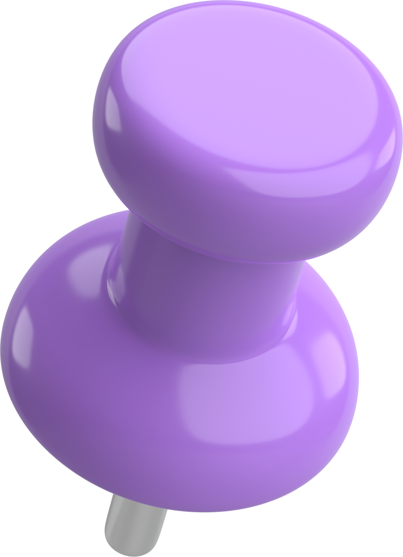 Push pin. Drawing pin. 3D pin. 3D illustration.